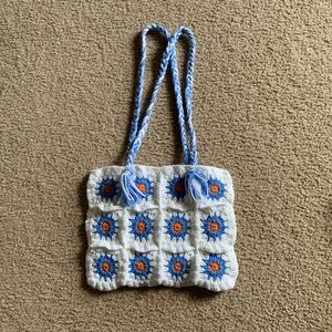 Flower crotchet granny square bag